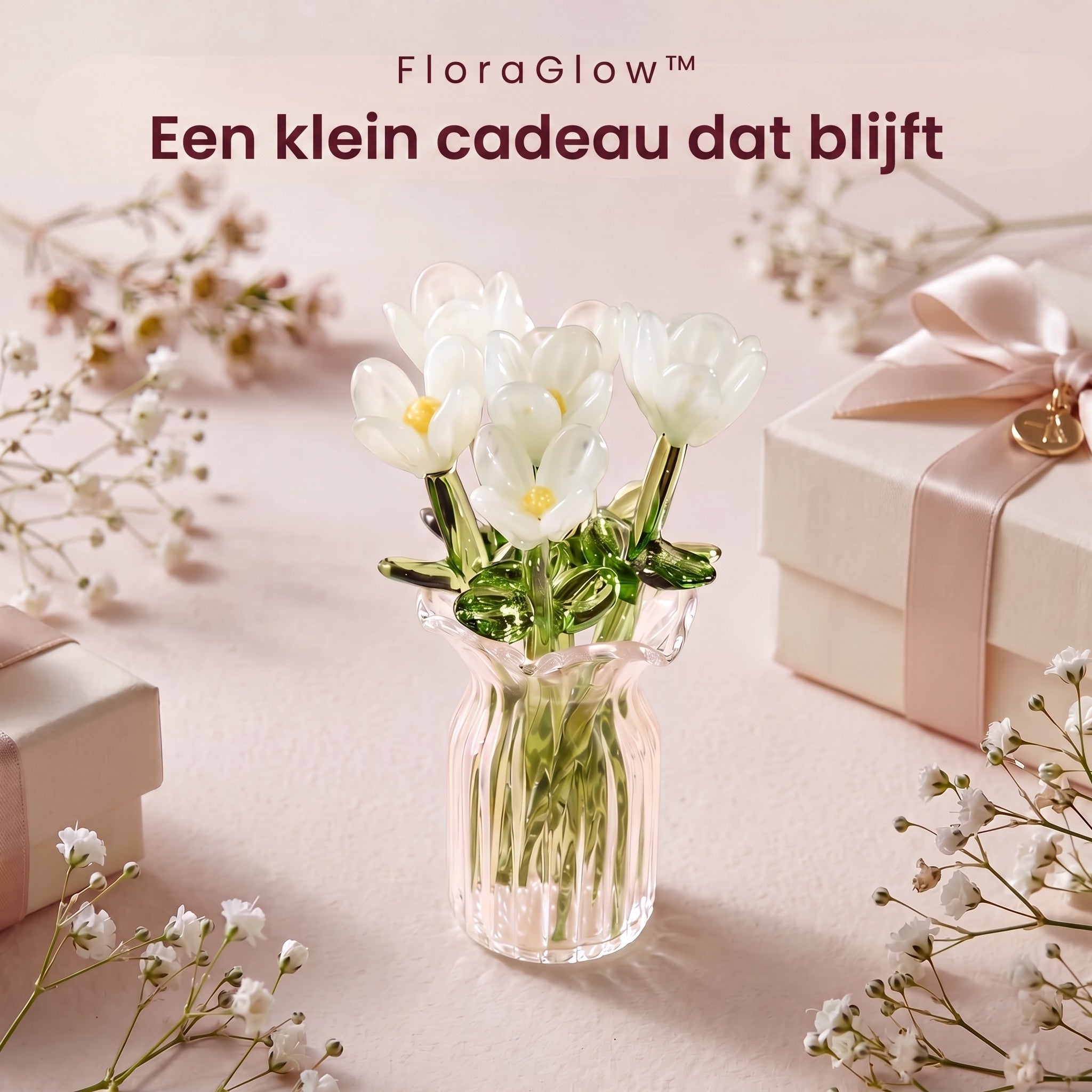 TIJDELIJK 50% KORTING | FloraGlow™ - Mini Glazen Boeket