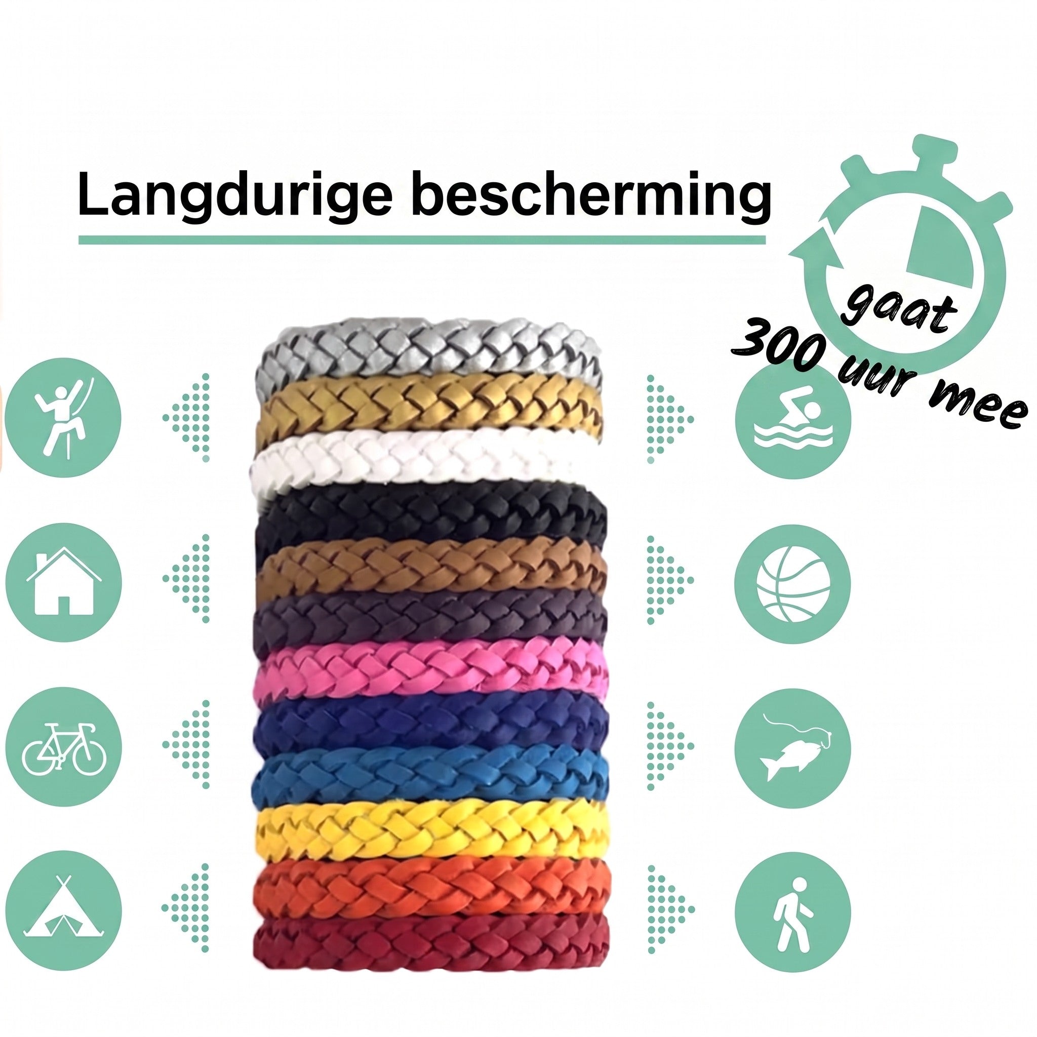 1+1 GRATIS VANDAAG | MosqiShield™ - Muggenwerende Armband (12 stuks per verpakking)