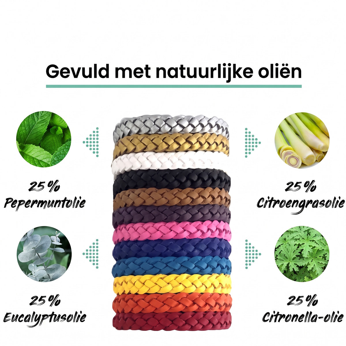 1+1 GRATIS VANDAAG | MosqiShield™ - Muggenwerende Armband (12 stuks per verpakking)