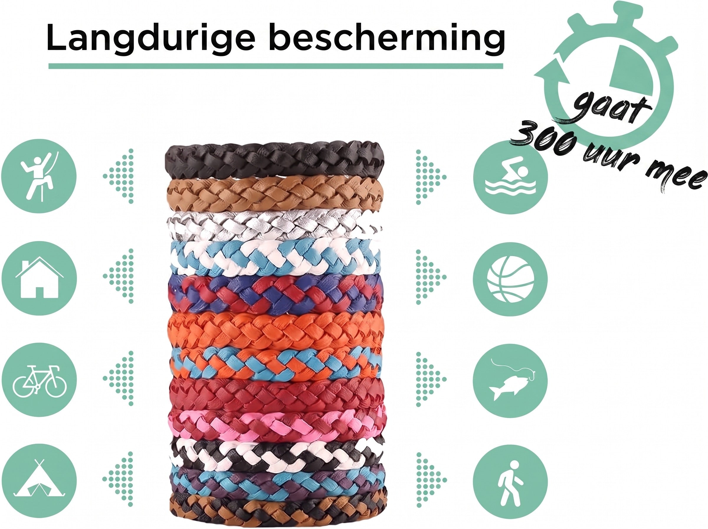 1+1 GRATIS VANDAAG | MosqiShield™ - Muggenwerende Armband (12 stuks per verpakking)