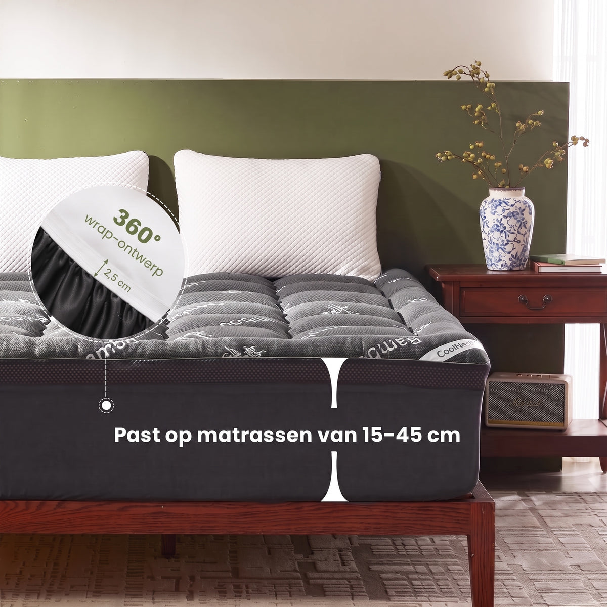 TIJDELIJK 50% KORTING | CoolNest™ - Bamboe Verkoelende Matrastopper