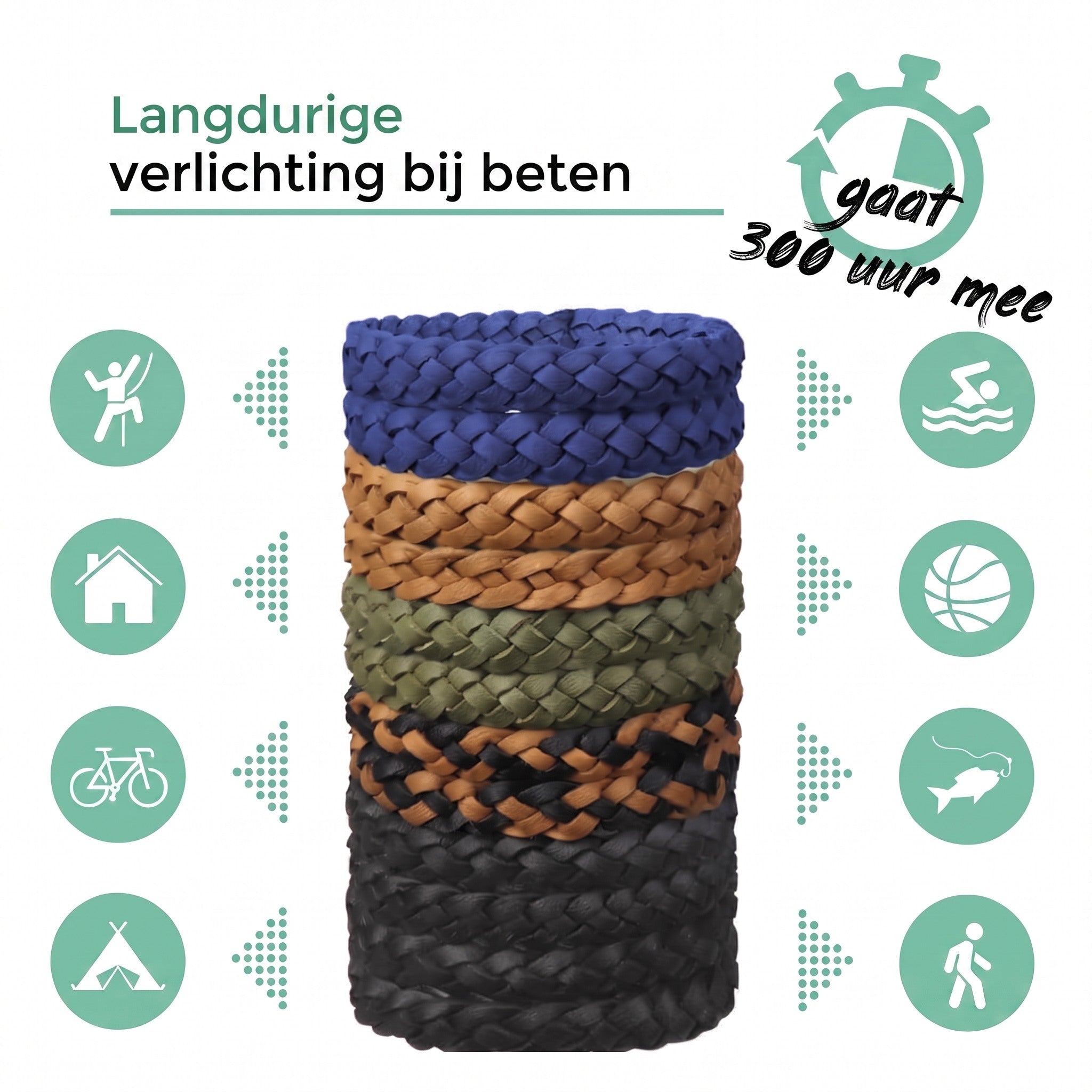 1+1 GRATIS VANDAAG | MosqiShield™ - Muggenwerende Armband (12 stuks per verpakking)