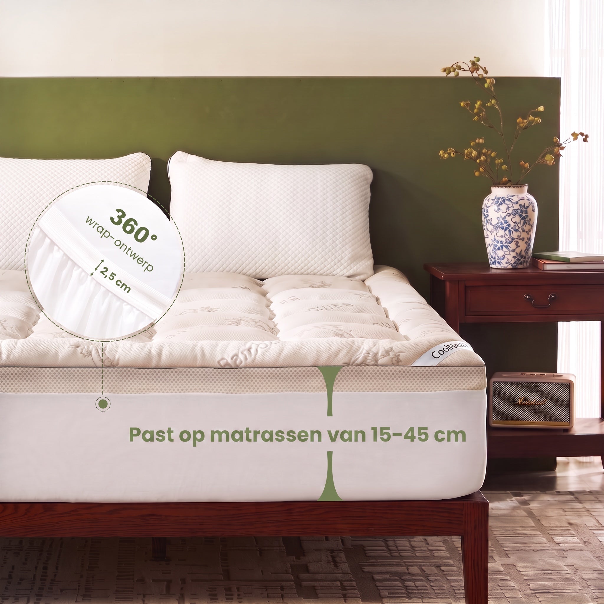 TIJDELIJK 50% KORTING | CoolNest™ - Bamboe Verkoelende Matrastopper