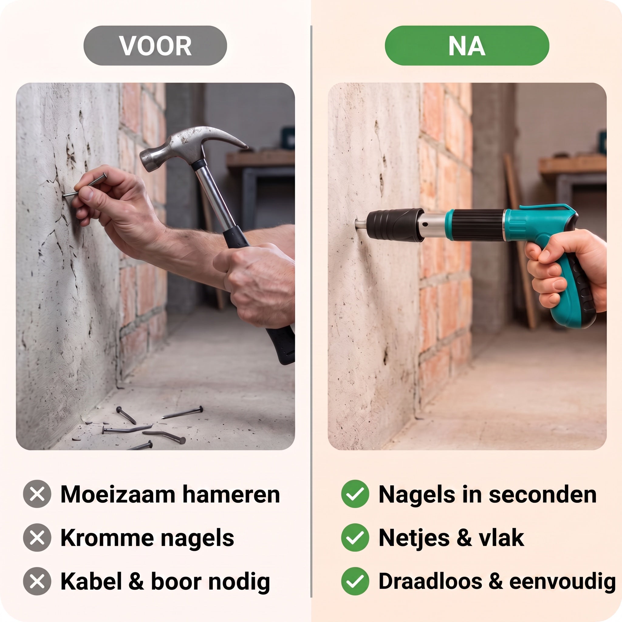 TIJDELIJK 50% KORTING | NailForce™ - Hogedruknagelpistool