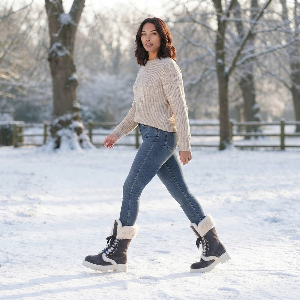 TEST - Plus Size Furry Warm Mid-Calf Snow Boots