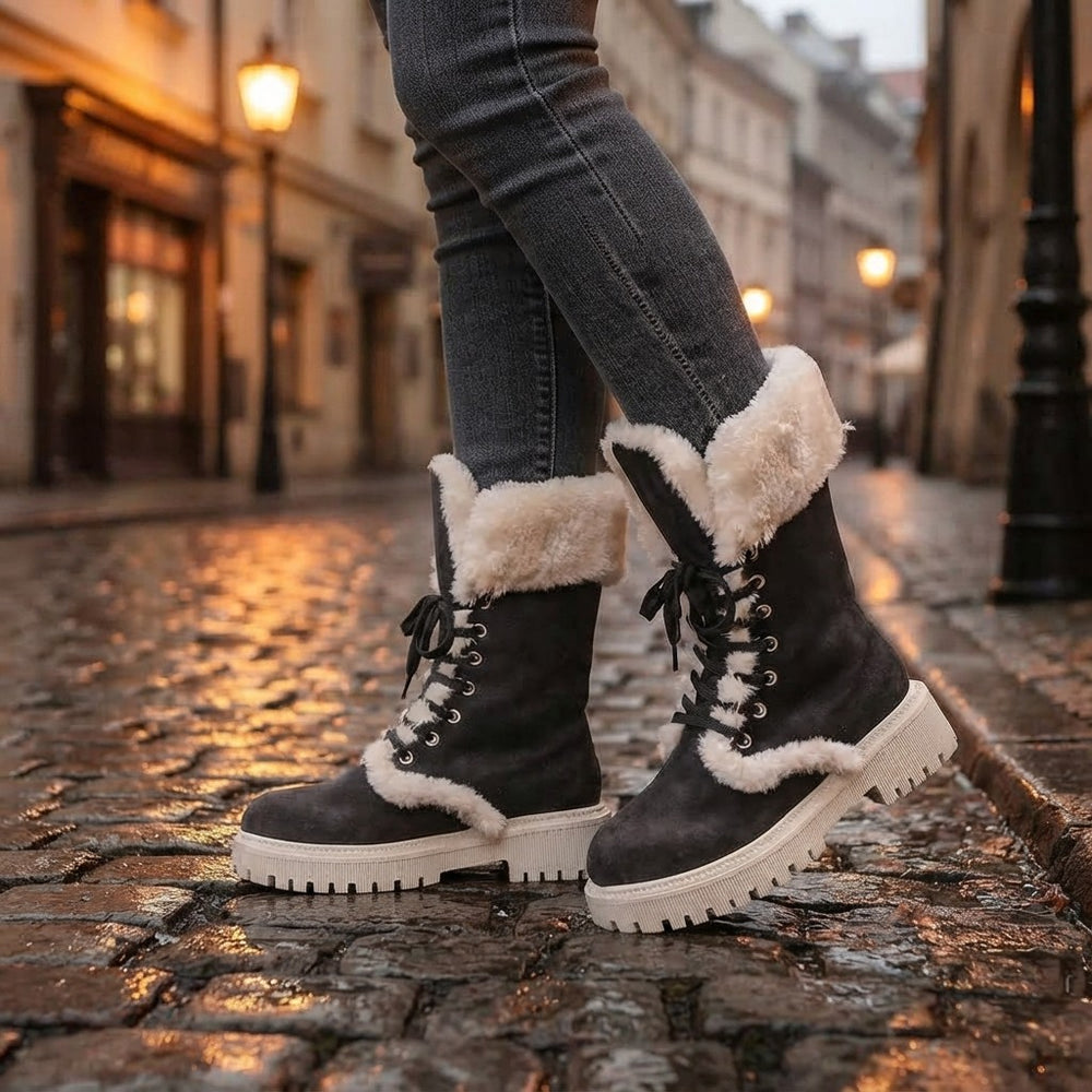 TEST - Plus Size Furry Warm Mid-Calf Snow Boots