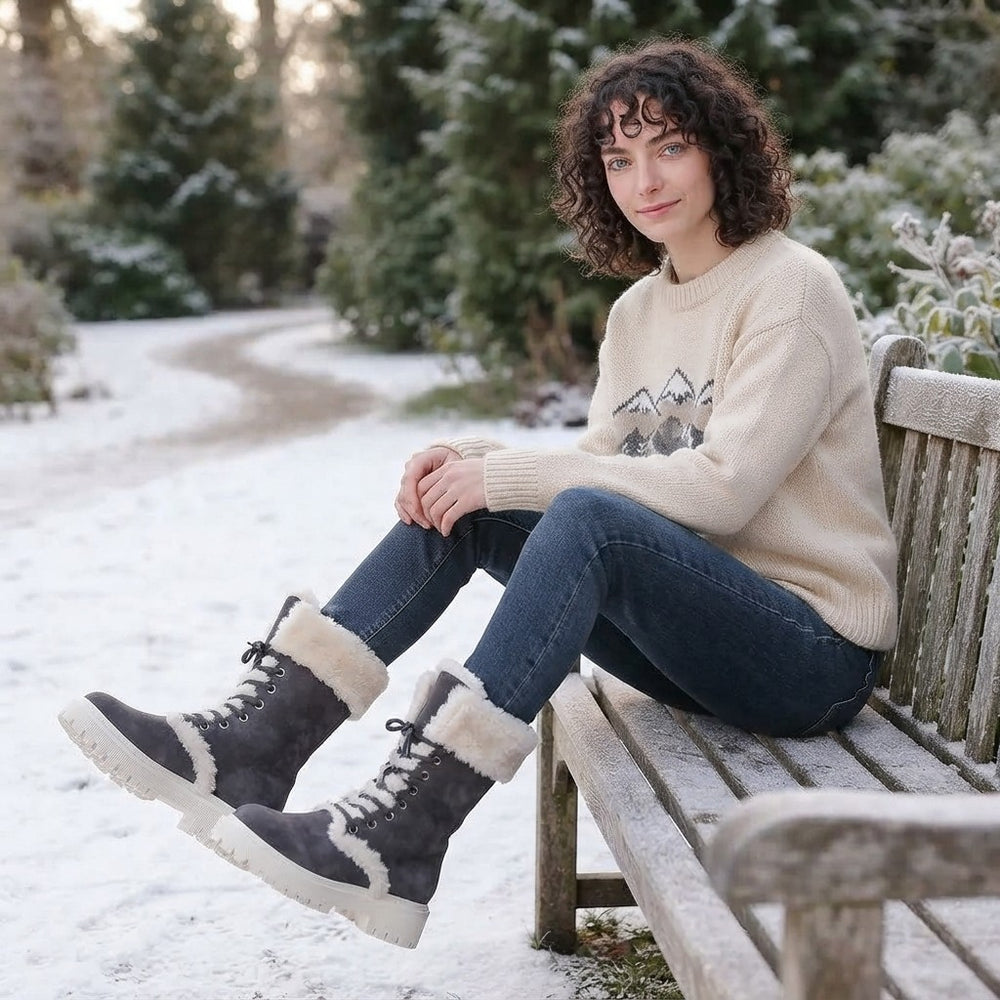 TEST - Plus Size Furry Warm Mid-Calf Snow Boots