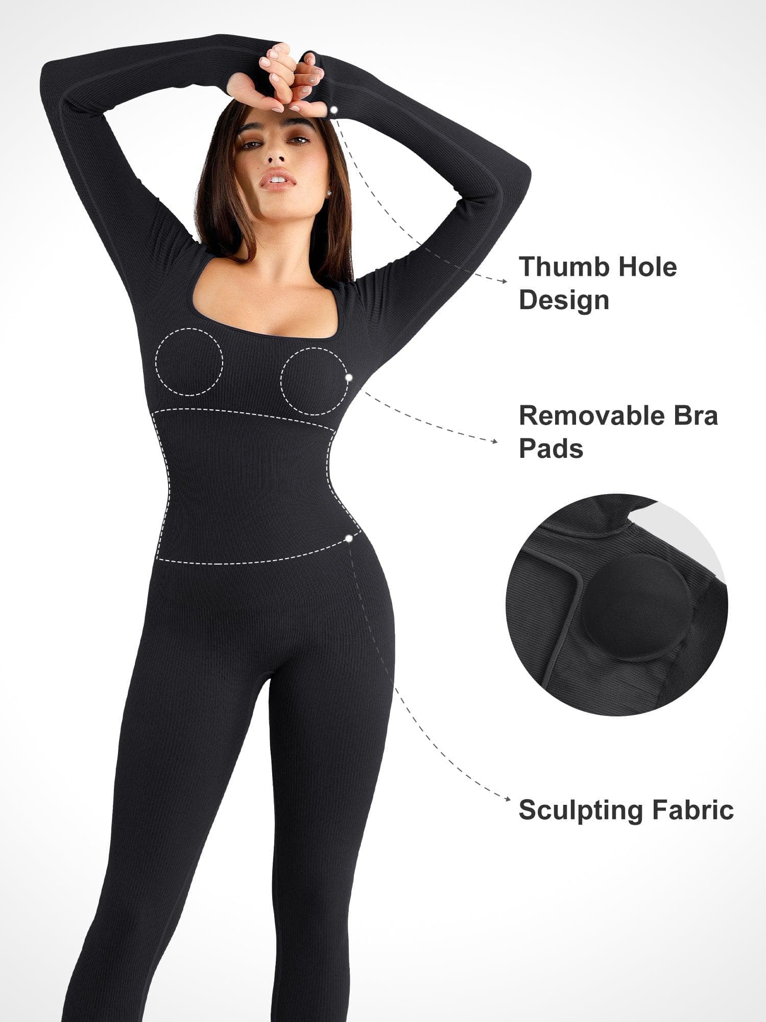 TIJDELIJK 50% KORTING | SculptFit™ | Naadloze shapewear sport jumpsuit
