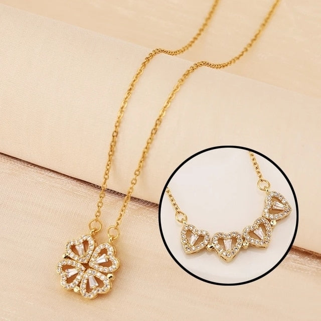 LuckyHeart™ | Magische Magnetische Klaver Hart Ketting