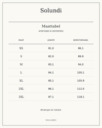 PlaidSnug maattabel in centimeters