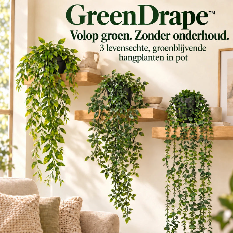 GreenDrape™ - Levensechte groenblijvende hangplanten, afbeelding 1