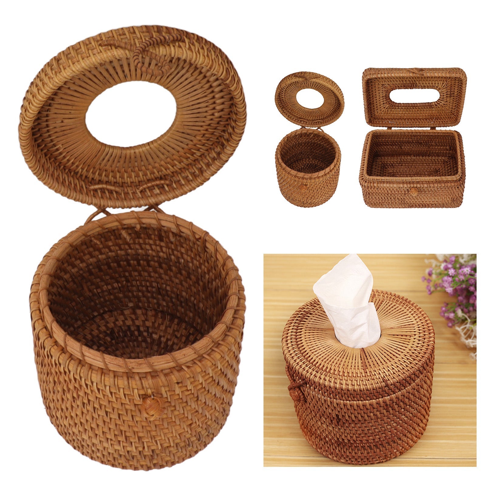 TIJDELIJK 50% KORTING | RusticBox™ | Handgemaakte rotan tissuedoos