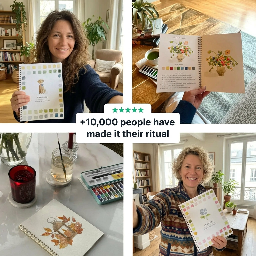 TIJDELIJK 50% KORTING | CreativeEscape™ - Zen aquarel + (Gratis 12-kleuren verf- en penseelset)